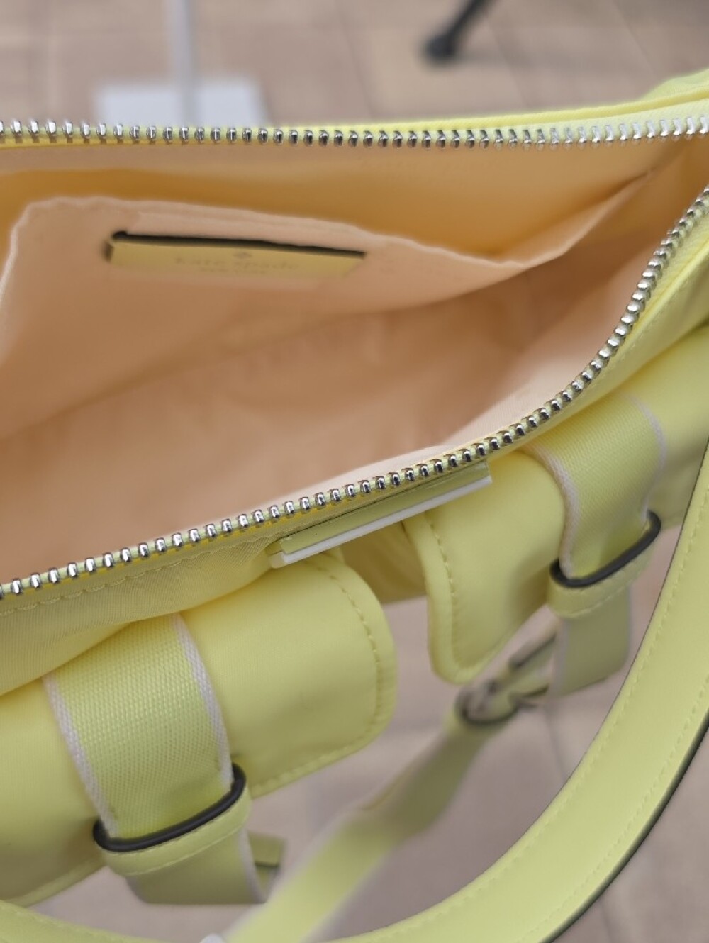 Kate Spade 'Carter Nylon Cargo' Yellow Shoulder Bag with Daisy Charm - Picture 5 of 7